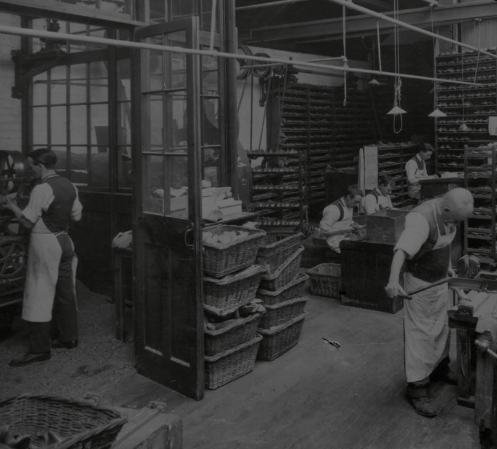 Barker Shoes - Old Photograph of the Blogg Factory.