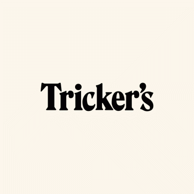 Tricker's logo on a cream background