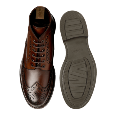 Loake Bedale Dark Brown Calf Leather Brogue Boot