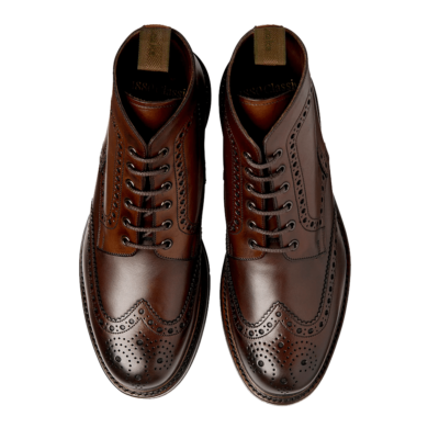 Loake Bedale Dark Brown Calf Leather Brogue Boot