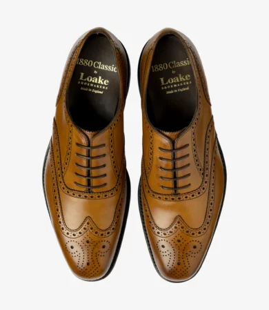 Loake Buckingham Wide G-Fitting Brogue in Tan